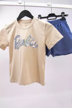 Детский комплект для девочки подростка футболка+шорти на лето