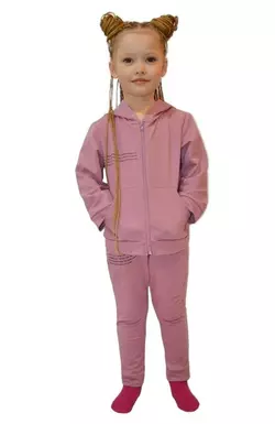 Детский костюм для девочки в стиле Pangaia на молнии двунитка