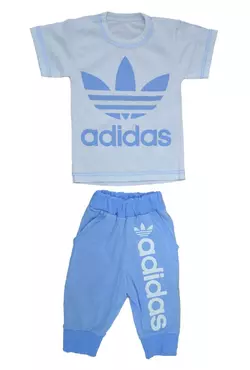 Комплект Спорт детский футболка и бриджи в стиле Адидас белый на мальчика
