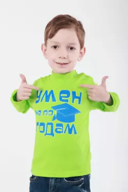Детский джемпер для мальчика с надписью интерлок-начес