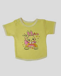 Ясельная футболка для девочки с рисунком интерлок