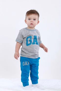 Комплект летний футболка+бриджи с принтом GAP для мальчика кулир