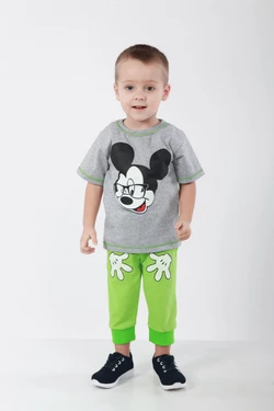 Детский комплект Микки Маус для мальчика футболка+бриджи кулир