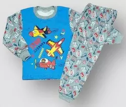 Пижама детская для мальчика Самолеты интерлок-пенье