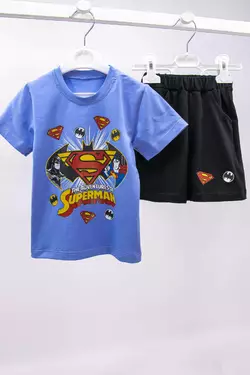 Летний комплект для мальчика футболка+шорты Супермен стрейч-кулир