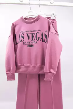 Модный подростковый костюм с палаццо Las Vegas для девочки двунить