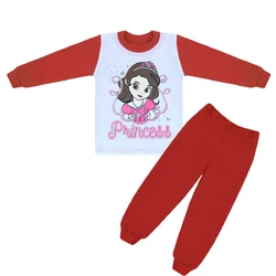 Детская цветная пижама для девочки с рисунком Принцесса интерлок