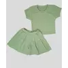 Детский комплект для девочки юбка-шорты рубчик
