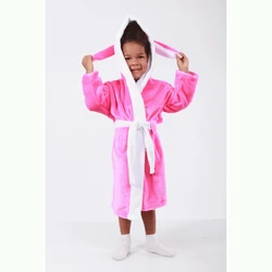 Детский халат для девочки с ушками Зайка велсофт