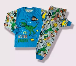 Детская пижама с принтом космический Дино  для мальчика