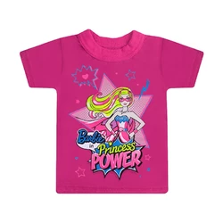 Цветная детская футболка для девочки с принтом Барби кулир
