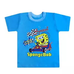 Детская стильная футболка с рисунком Спанч Боб для мальчика интерлок