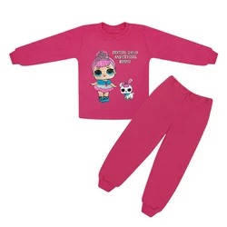 Детская яркая пижама для девочки 1-2 года с принтом ЛОЛ интерлок-начёс