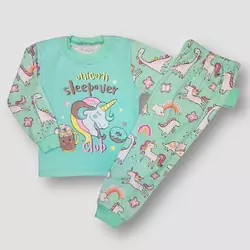 Пижама для девочка с принтом для девочки Unicorn sleepover club интерлок-пенье
