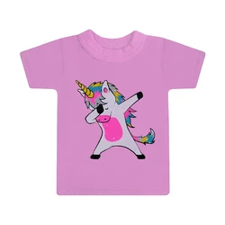Детская цветная футболка для девочки с принтом Единорог кулир