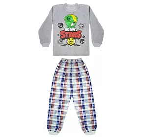 Детская теплая пижама для мальчика начес 2-3 года