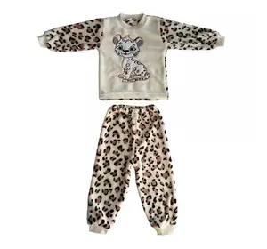 Пижама подростковая для девочки Леопард велсофт