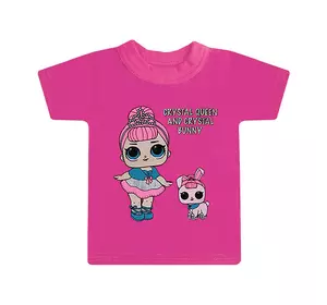 Стильная детская футболка для девочки с рисунком Crystal Queen кулир