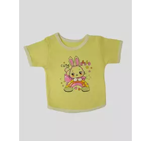 Ясельная футболка для девочки с рисунком интерлок
