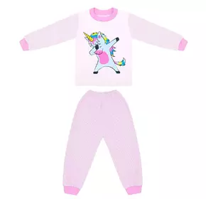 Детская стильная пижама с рисунком Единорог для девочки интерлок