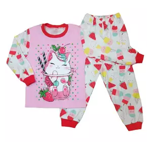 Детская пижама для девочки с принтом Cat интерлок-пенье