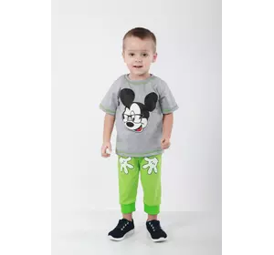Детский комплект Микки Маус для мальчика футболка+бриджи кулир
