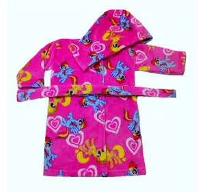 Детский махровый цветной халат для девочки велсофт