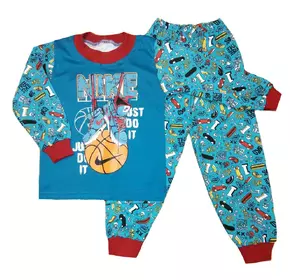 Стильная детская пижама с принтом для мальчика интерлок-пенье 2-3 года