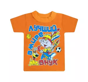 Детская яркая футболка для мальчика Лучший в мире внук кулир