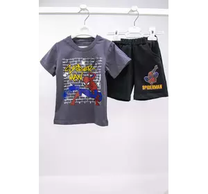 Летний комплект для мальчика футболка+шорты Спайдермен стрейч-кулир