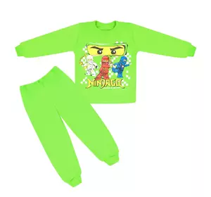 Пижама детская на 2 года для мальчика с принтом Ниндзя интерлок
