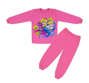 Цветная детская пижама с принтом Принцессы для девочки 1-2 года интерлок-начес