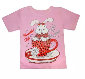 Детская футболка для девочки с рисунком интерлок