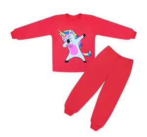 Цветная детская пижама с рисунком Единорог для девочки интерлок 1-2 года