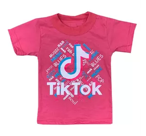 Футболка детская для девочки принт TikTok кулир 98-104