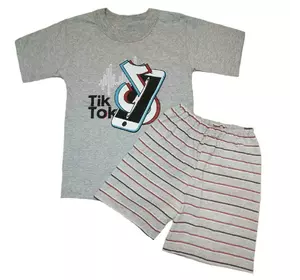 Костюм детский для мальчика с принтом Тiк Ток футболка+шорты кулир