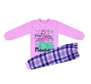 Пижама подростковая цветная для девочки Фламинго начес