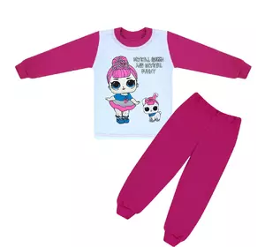 Детская яркая пижама для девочки с принтом ЛОЛ интерлок