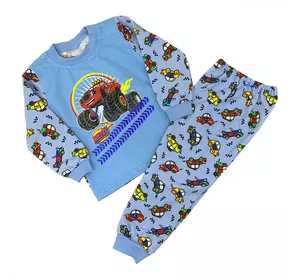 Детская теплая пижама для мальчика с ярким принтом Dino